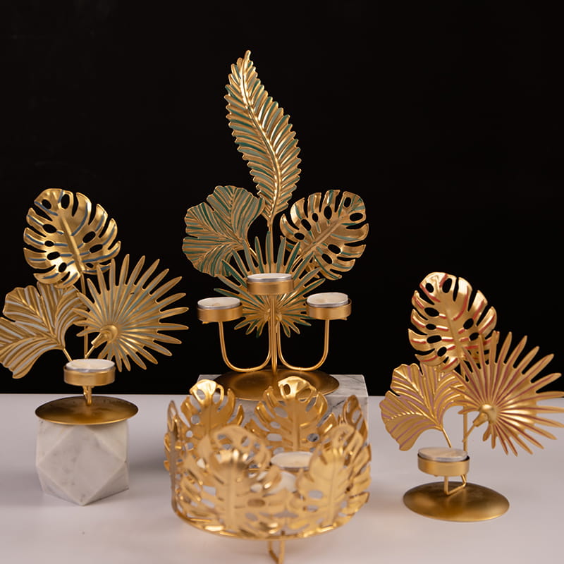 웨딩 장식 파티 또는 일상 홈 장식 다른 잎 모양의 금속 Tealight 캔들 홀더