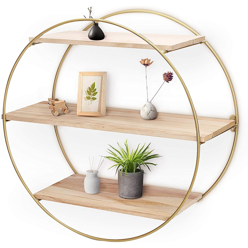 나무 장식 원형 선반 장식 가구 설치 나무 장식 원형 선반 장식 가구 설치